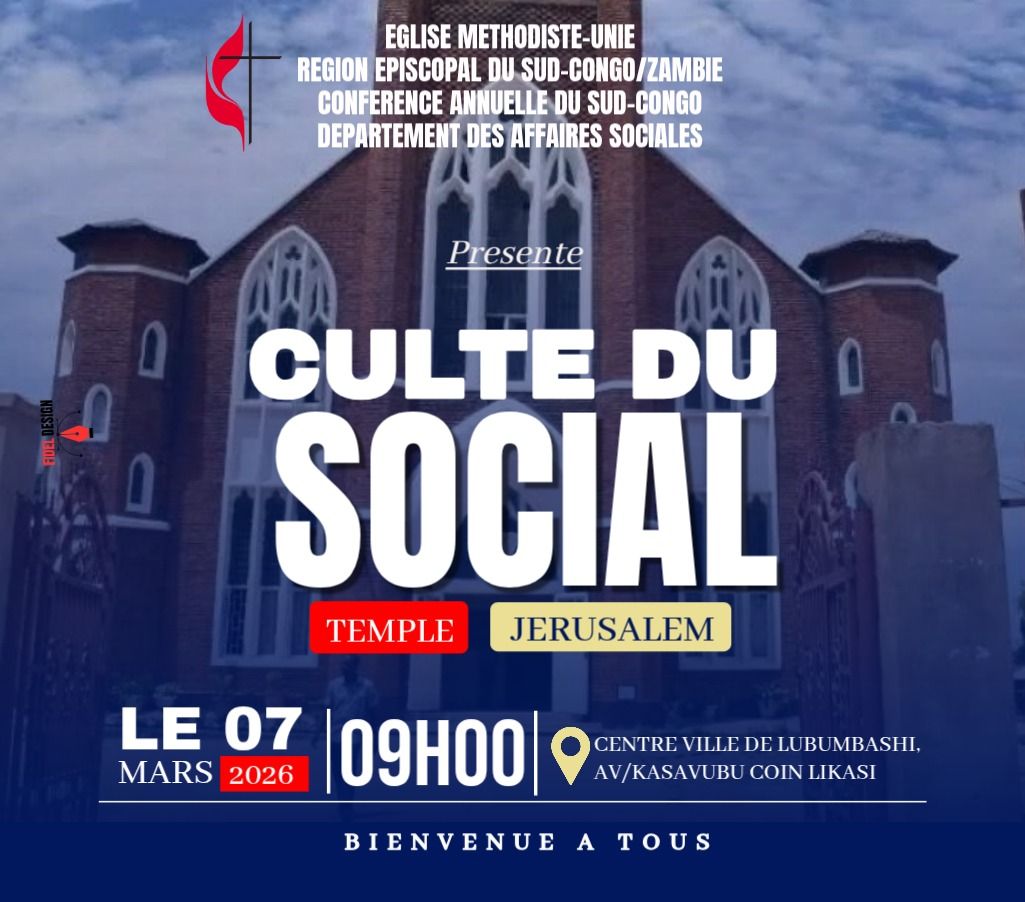 Le culte du social ce samedi 07 Mars 2026 à 9h00 à la paroisse Jérusalem